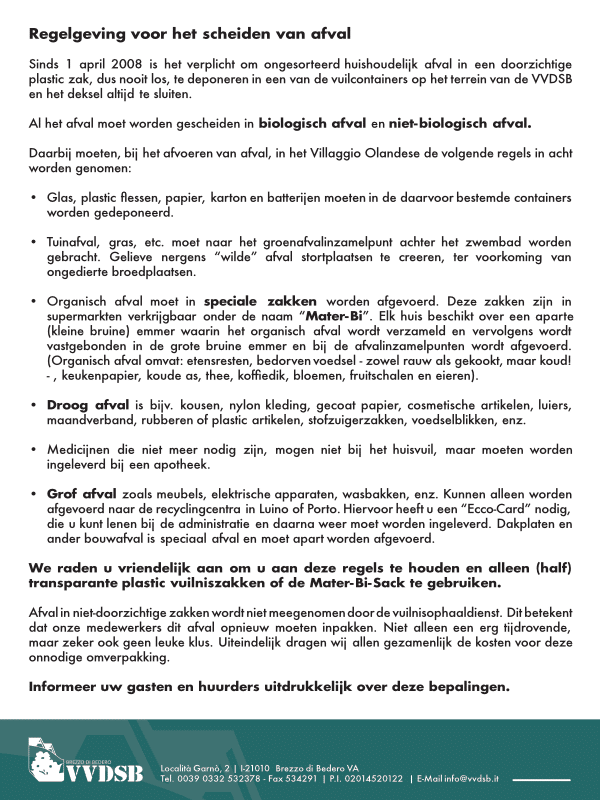 VVDSB Vorgaben zur Mülltrennung und -entsorgung