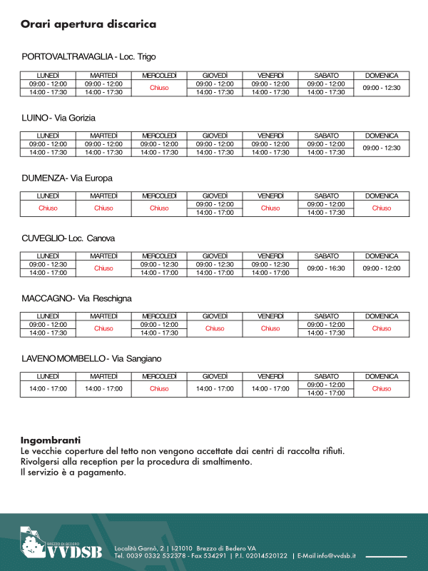 Villaggio Olandese Sperrmüll und Sondermüll